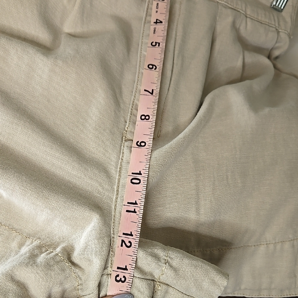 Joie Khaki Cotton Linen Pleated Shorts Women's XS Neutral Summer Classic Preppy - Picture 6 of 6